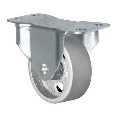 DURASTAR Caster ; 3x1.25" Rigid Fork ; 3x1.25" Semi-Steel Wheel Silver ;3/8" Pl 10CR314SS82S-02